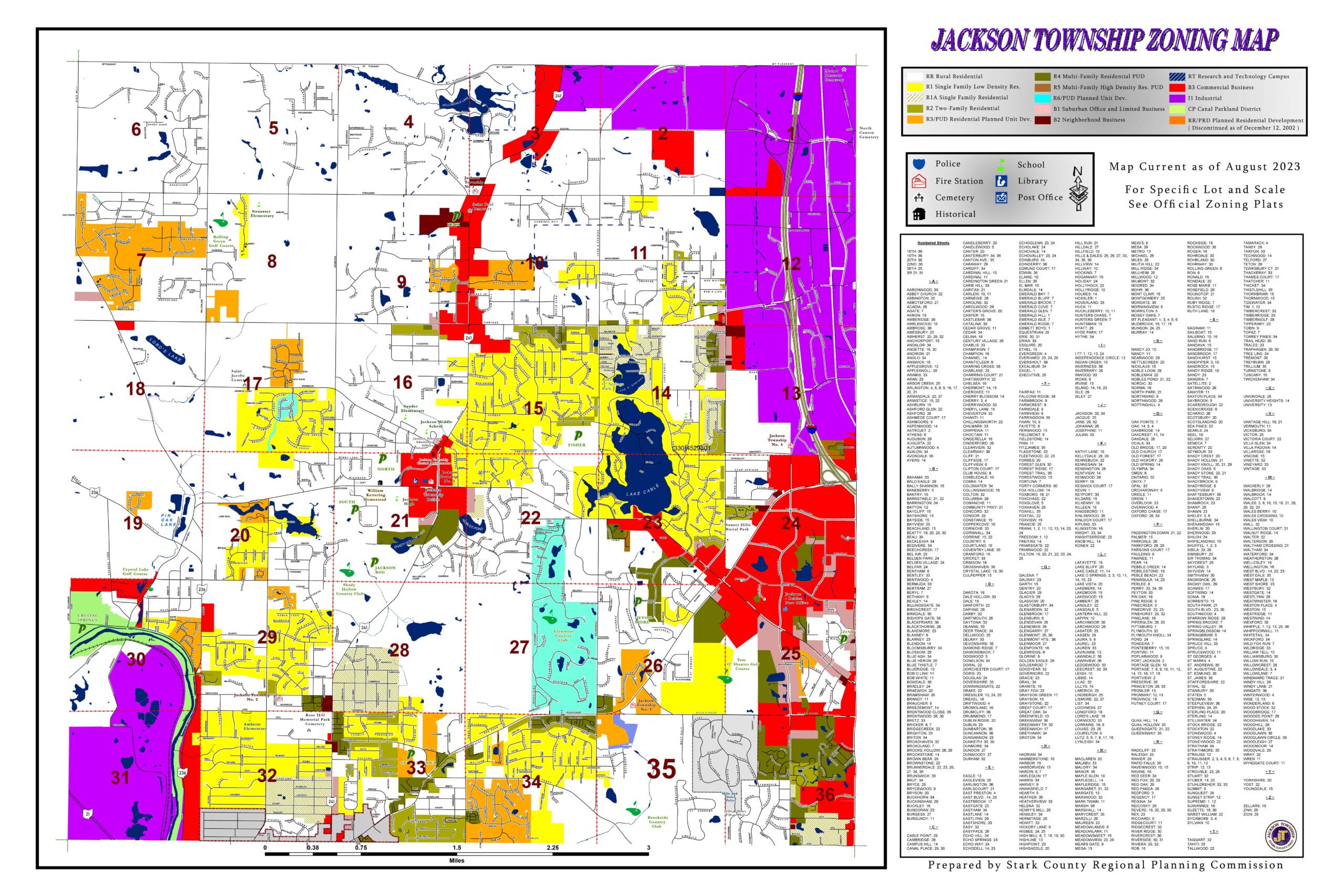 Jackson Zoning Map 24 x 36 2023 updated August 2023